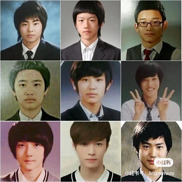 EXO學生時期對比照片