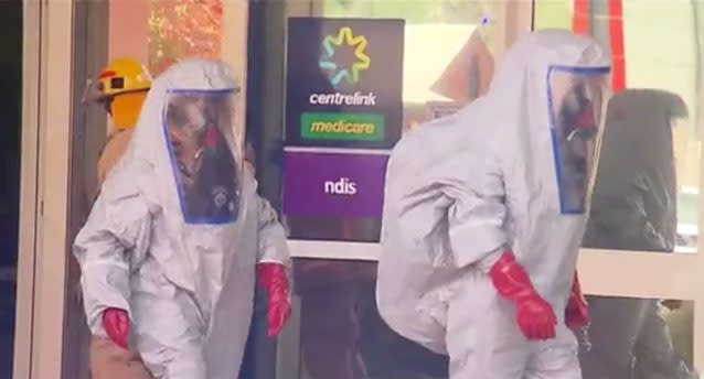 An Adelaide Centrelink had to be evacuated after a spilled pile of sugar was mistaken for a dangerous chemical. Source: 7 News