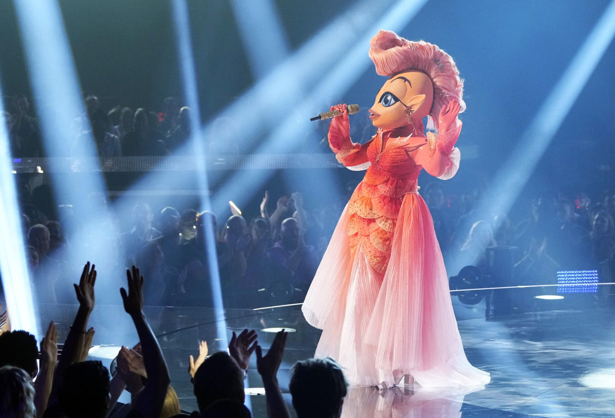 THE MASKED SINGER: Goldfish in the season  11 premiere episode of THE MASKED SINGER airing Wednesday, March 6 (8:00 PM - 9:02 PM ET/PT) on FOX. CR: Michael Becker / FOX. ©2024 FOX Media LLC.
