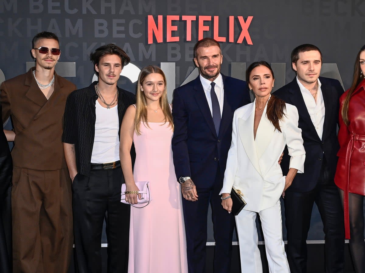 Keeping it in the family: following the huge success of their Netflix series, the Beckhams are on the path to even greater riches (Getty)