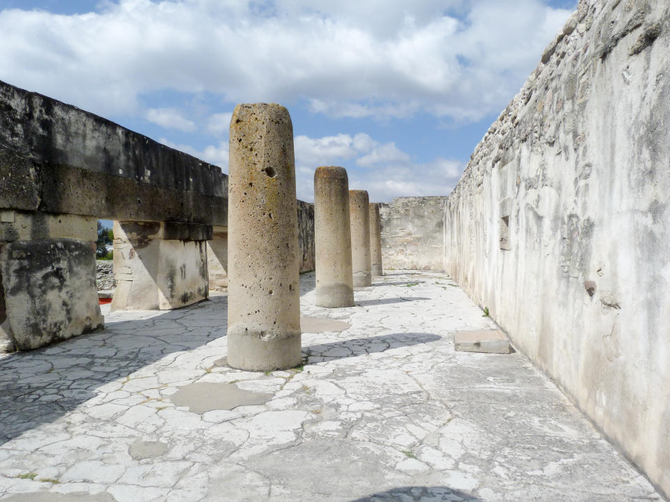 La zona arqueológica de Mitla se encuentra en la zona de las Cuevas Prehispánicas consideradas Patrimonio de la Humanidad. Foto. Getty Images