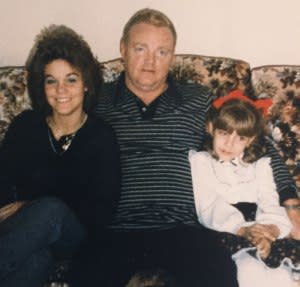 From left: Cheryl Pierson Cuccio, dad James Pierson and sister JoAnn in the 1980s.