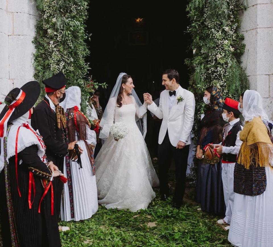 Paola Fendi and Aram Ahmed at their wedding. - Credit: Instagram/Raquel Benito