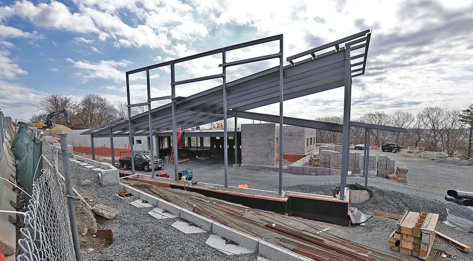 The new Quincy Animal Shelter under construction off Quarry Street, near the city's dog park, on Monday April 15, 2024.