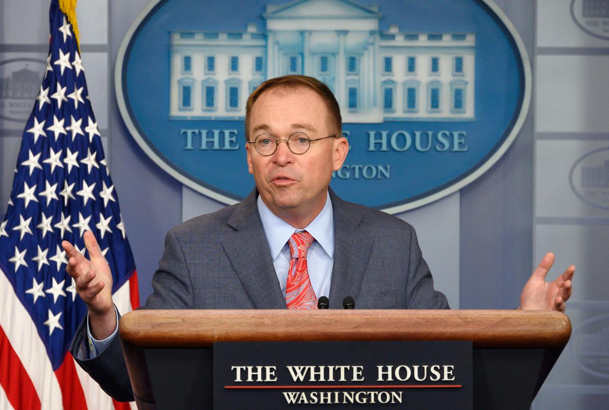 White House Acting Chief of Staff Mick Mulvaney speaks during a press briefing at the White House in Washington, DC, on October 17, 2019. (Photo: Jim Watson/AFP via Getty Images)