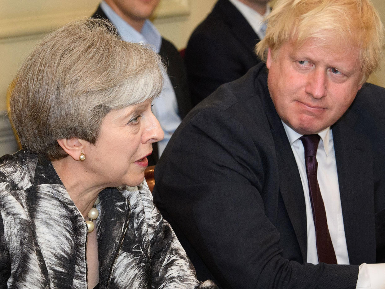 Ms May will be joined by Foreign Secretary Boris Johnson and others at the meeting: PA