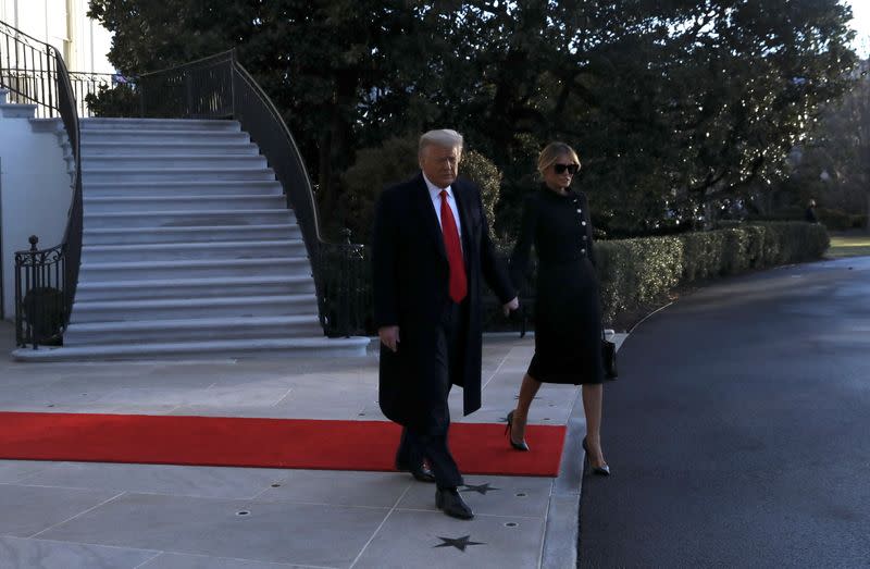 U.S. President Trump departs the White House