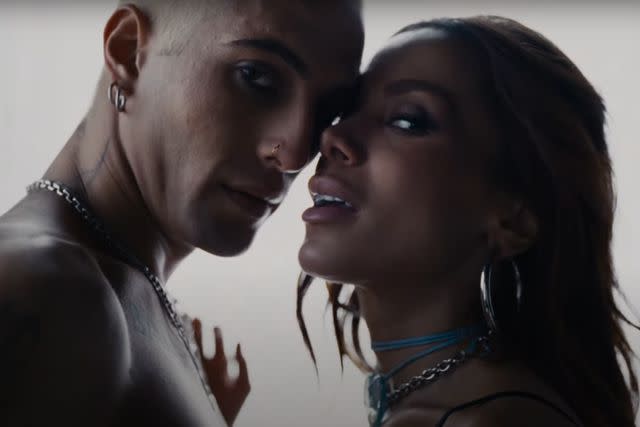 <p>Anitta/YouTube</p> Damiano David and Anitta