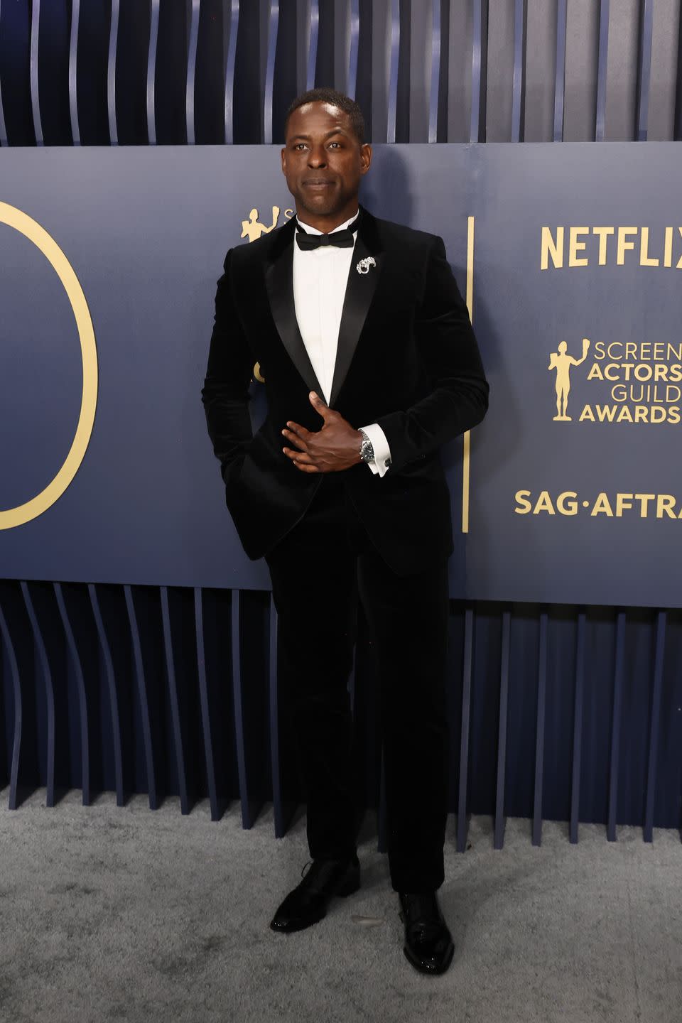 los angeles, california february 24 sterling k brown attends the 30th annual screen actors guild awards at shrine auditorium and expo hall on february 24, 2024 in los angeles, california photo by amy sussmanwireimage