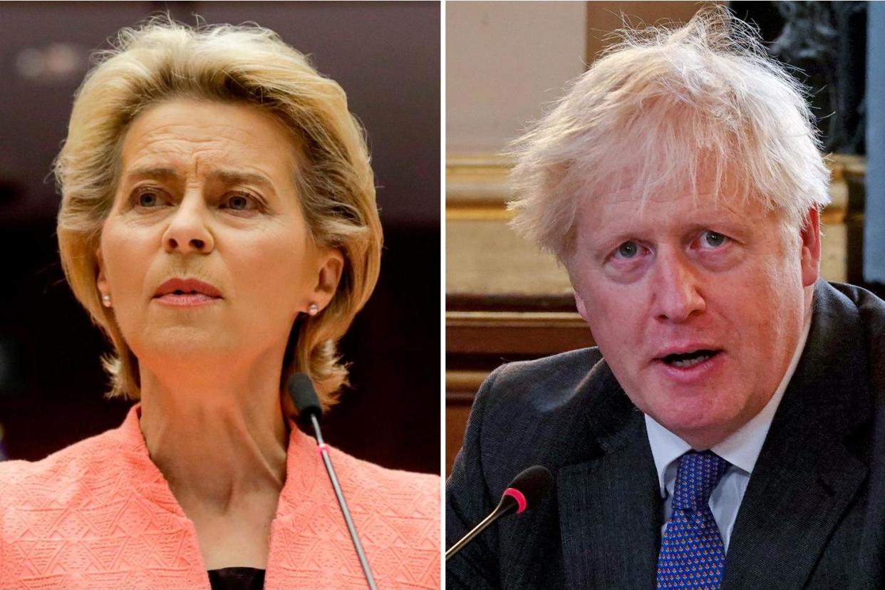 Ursula von der Layen and Boris Johnson: AP/Getty