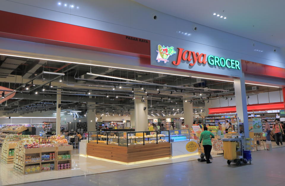 Storefront of Jaya Grocer in Malaysia.