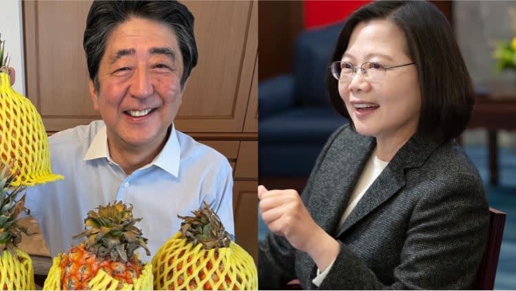  安倍晉三直言，台灣對日本來說是重要的老朋友，提供疫苗是「理所當然」。（組合圖／翻攝自安倍晉三、蔡英文臉書）