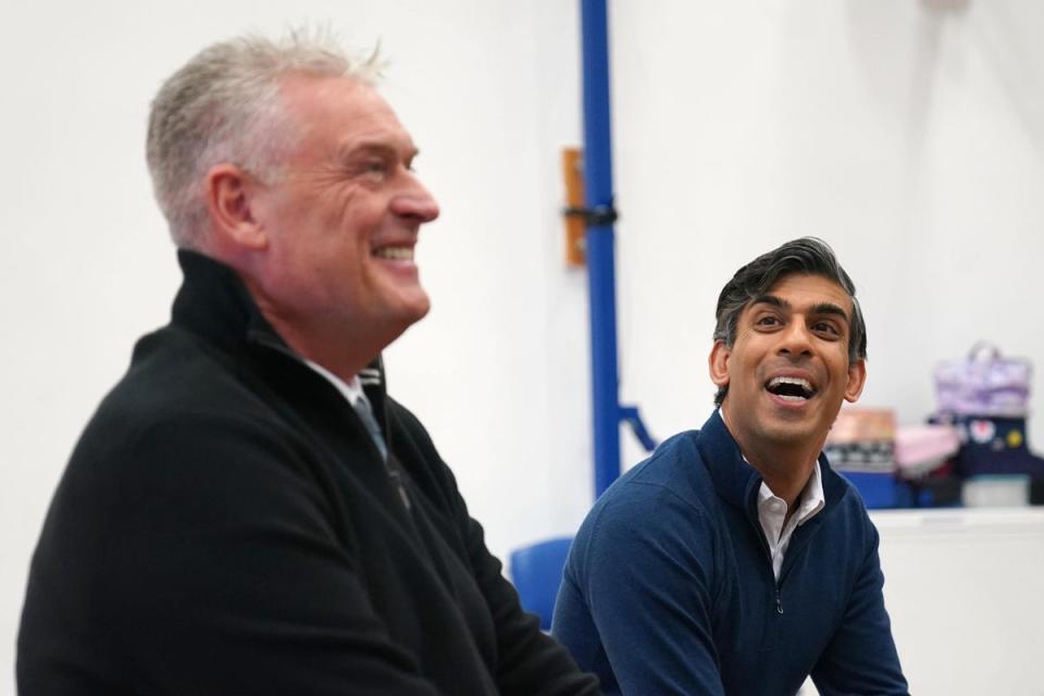 Prime Minister Rishi Sunak with Lee Anderson in January (Jacob King/PA) (PA Wire)