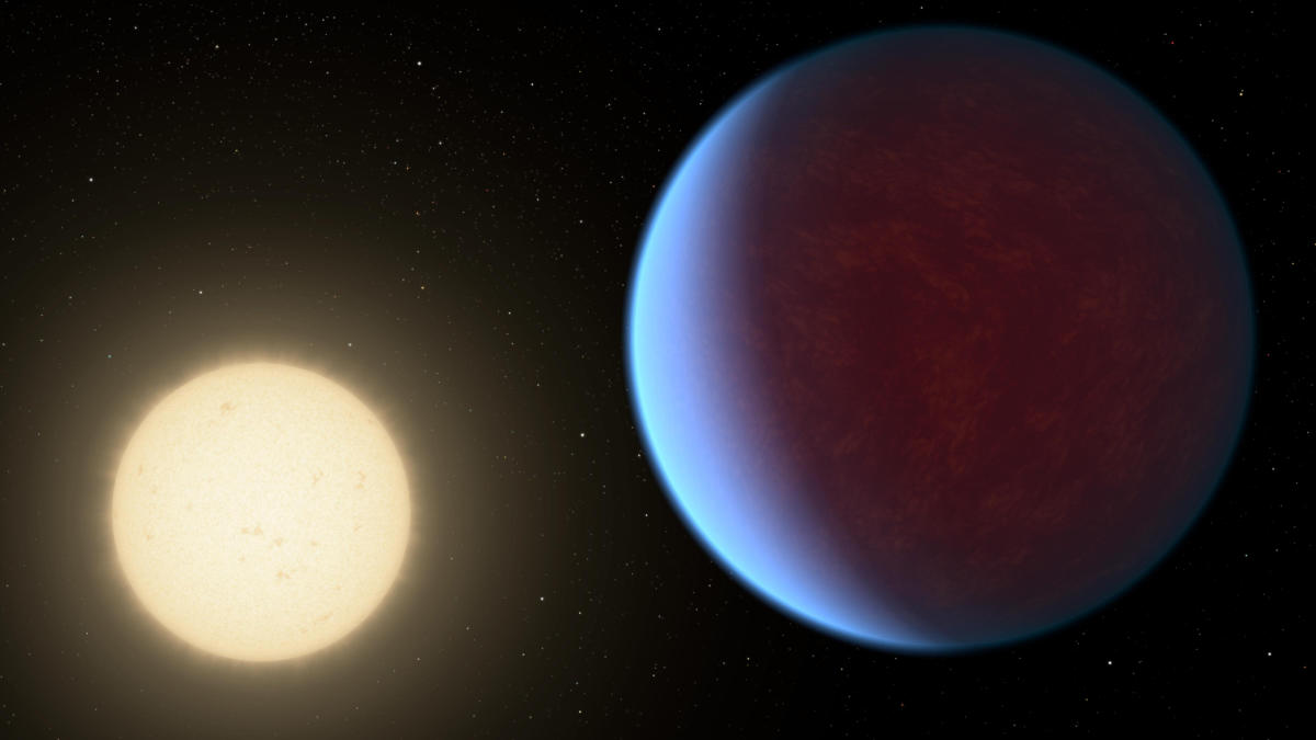 Scientists say a large rocky planet with a thick atmosphere that is twice the size of Earth is scorching hot.