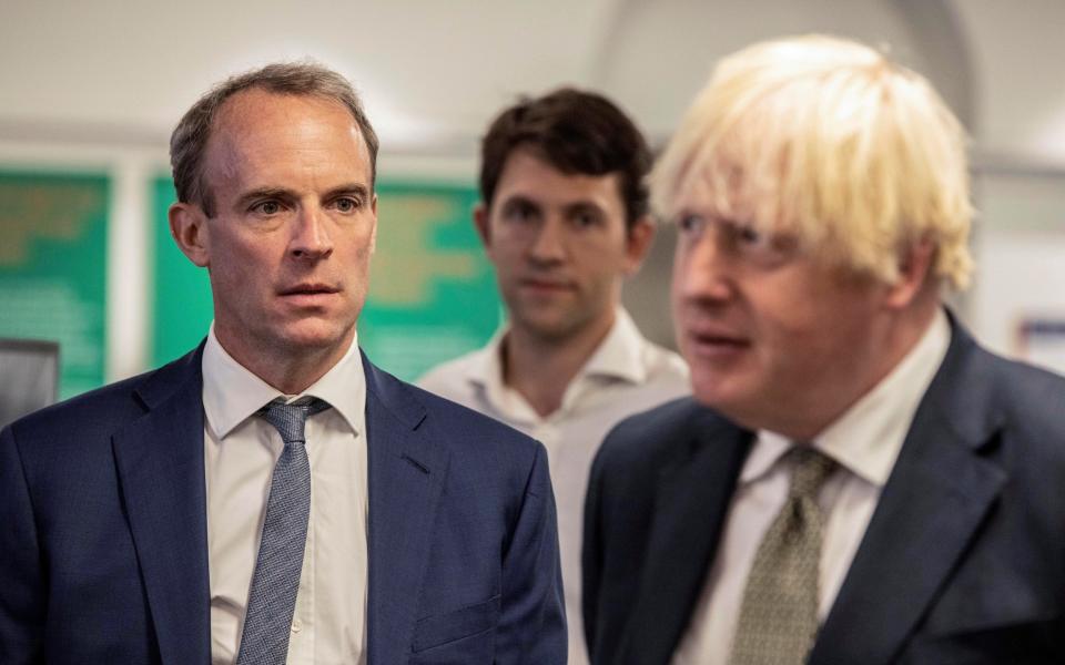 Mr Marshall claims that civil servants marked emails as “read” so Dominic Raab and Boris Johnson could argue that the backlog was reducing. - Gilbert/Pool via REUTERS