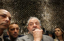 <p>Former President Luiz Inácio Lula da Silva, known as Lula, center, watches from the gallery as Dilma Rousseff testifies on the Senate floor. Lula has been indicted on graft charges. (Photo: Mario Tama/Getty Images) </p>