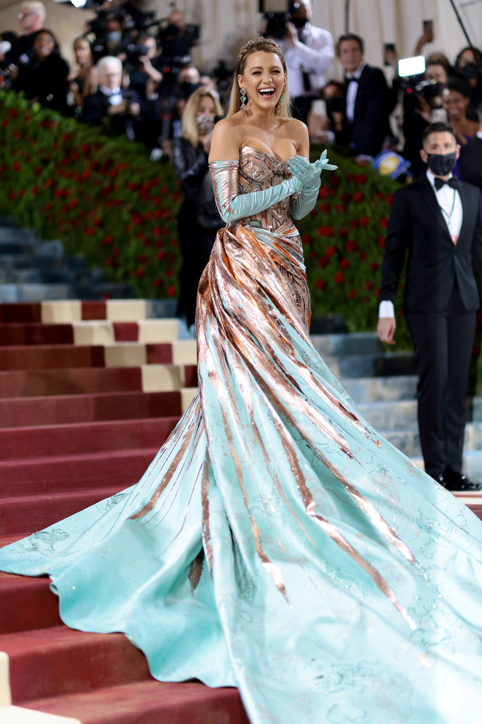 Co-Chair Blake Lively on the 2022 Met Gala red carpet. (Getty Images)