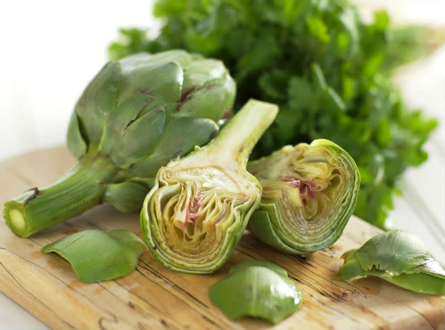 <b>Artichoke:</b> If you have recently been overindulging in fatty foods and alcohol, adding some steamed globe artichoke leaves to your meals is a great way to help get your body back on track. Globe artichokes are packed with antioxidants and fibre and can also help the body digest fatty foods. On top of this, globe artichoke is renowned for its ability to stimulate and improve the functions of the liver - the body's main toxin-fighting tool.