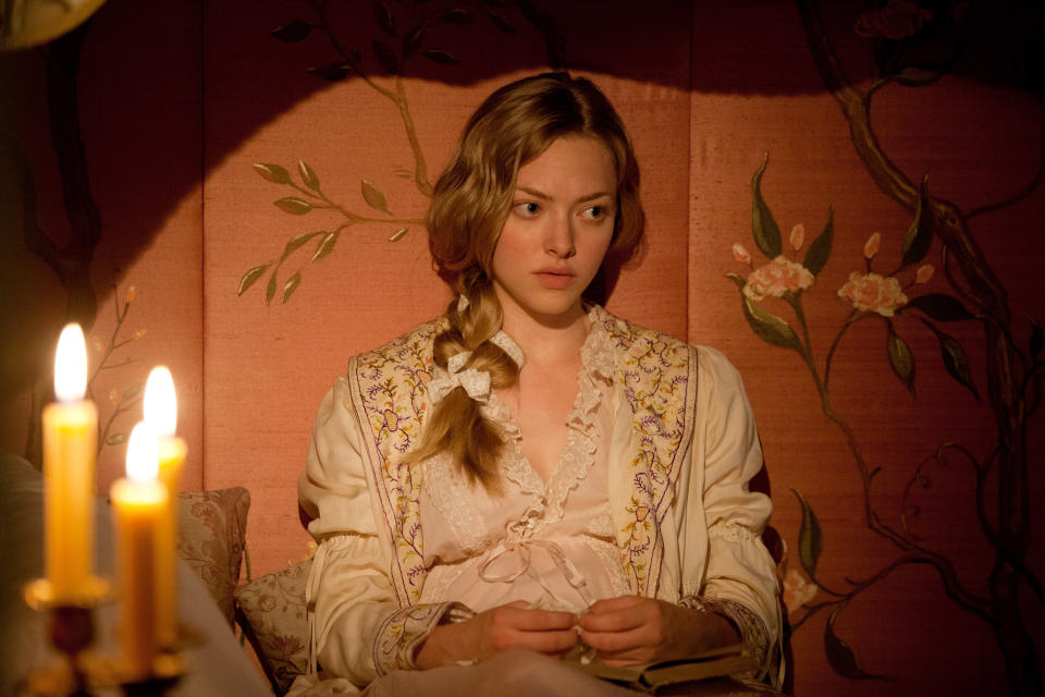 Amanda Seyfried in Cosette's bedroom in the film