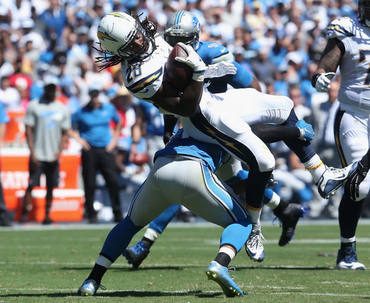 Melvin Gordon, not scoring. (Photo by Stephen Dunn/Getty Images)