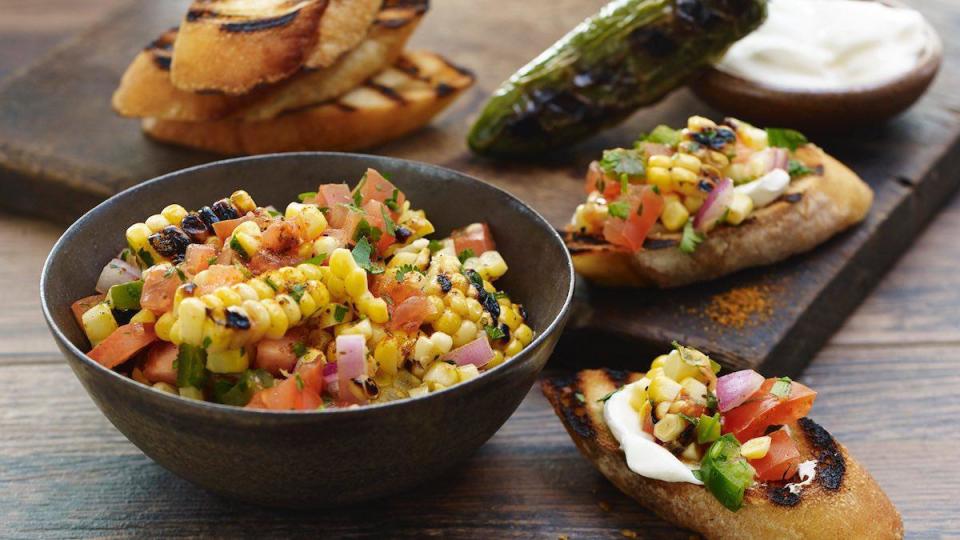 Old Bay Grilled Corn Pico De Gallo