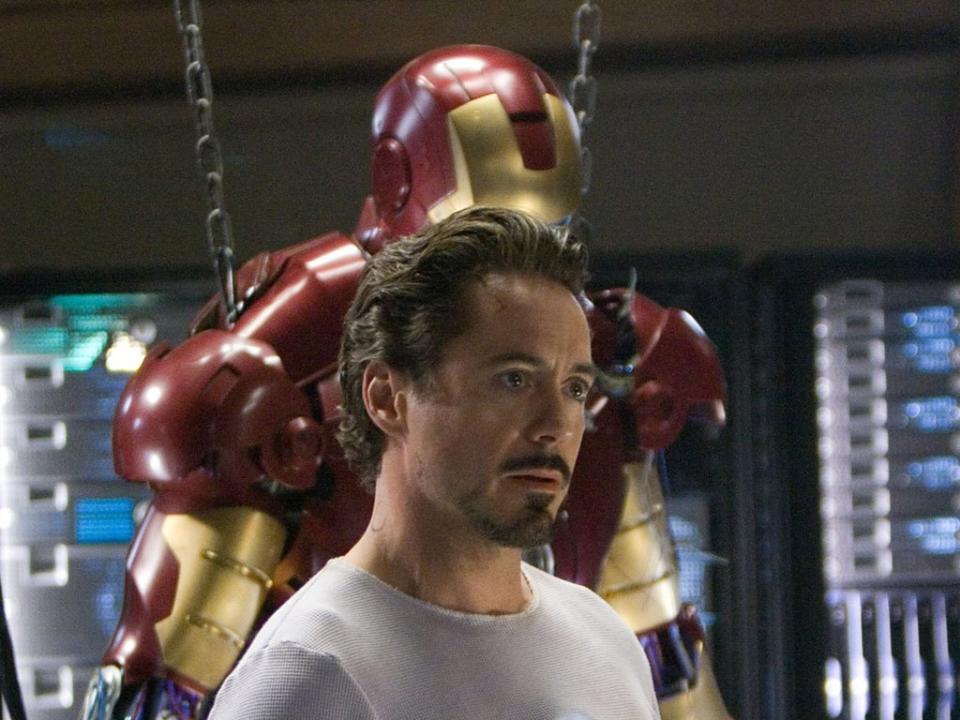 Robert Downey Jr right back where it all began, in ‘Iron Man’ (Marvel/Paramount/Kobal/Shutterstock)