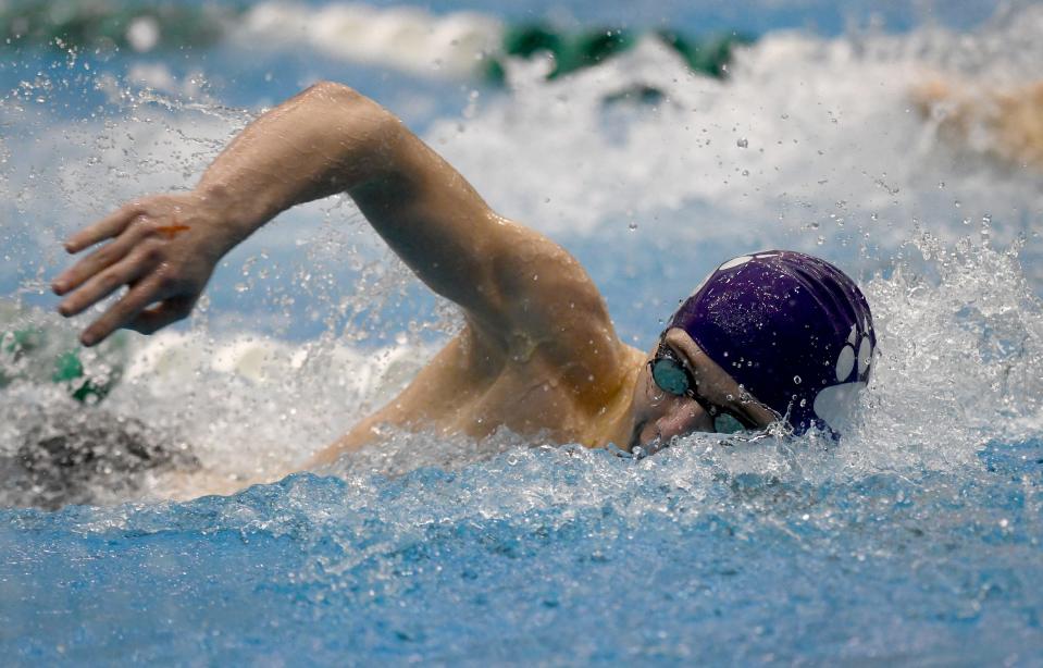 Jackson’s Holden Nist competes in Boys 200 Yard freestyle in Northeast Division I District Championship at Cleveland State University Saturday, February 17, 2024.