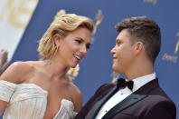 <p>The Avengers star attended the annual Primetime Emmy Awards with Jost. She co-hosted the event with comedian and Saturday Night Live star Michael Che.</p><p>The actor wore a sequinned white off-the-shoulder Balmain dress with a structured plunging V-neck on the night and was seen looking lovingly into her partner's eyes. </p>