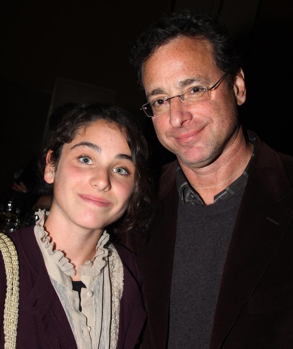 Bob Saget and daughter Jennie Saget pose during the opening night party for the world premiere of 'Minsky's' held at Ahmanson Theatre on February 6, 2009 in Los Angeles, California