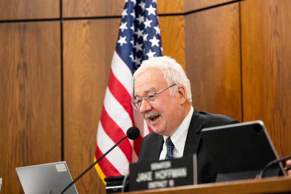 Sen. John Kavanagh speaks during a Senate Committee of Director Nominations hearing at the Arizona state Senate in Phoenix on June 6, 2023.