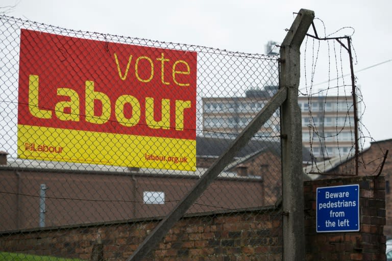 An election campaign poster for the Labour Party in Stoke-on-Trent, which among English cities had the highest number of people vote to leave the EU in the June referendum