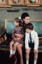 <p>Princess Margaret poses with her children Lord Linley and Lady Sarah Armstrong-Jones.</p>