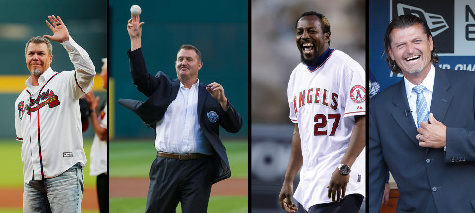 Chipper Jones, Jim Thome, Vladimir Guerrero and Trevor Hoffman were elected to the Hall of Fame on Wednesday. (AP)