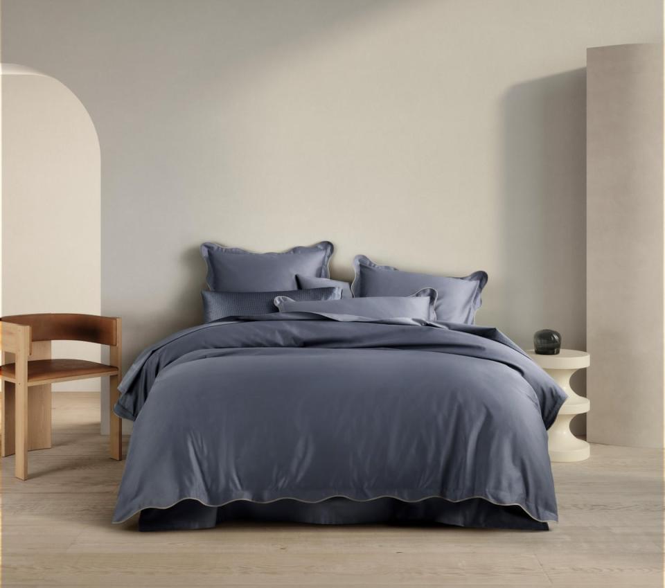 Sheridan’s bedding with its undulating edges creates a playful look that’s subtly reminiscent of waves (Hanes Australia)