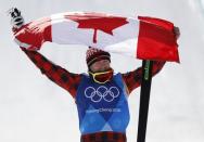 Freestyle Skiing - Pyeongchang 2018 Winter Olympics - Men's Ski Cross Finals - Phoenix Snow Park - Pyeongchang, South Korea - February 21, 2018 - Gold medallist Brady Leman of Canada celebrates. REUTERS/Issei Kato