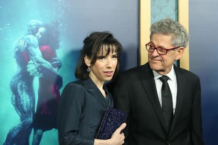 Actor Sally Hawkins and editor Sidney Wolinsky attend the premiere of "The Shape of Water" in Los Angeles, California, U.S. November 15, 2017. REUTERS/David McNew