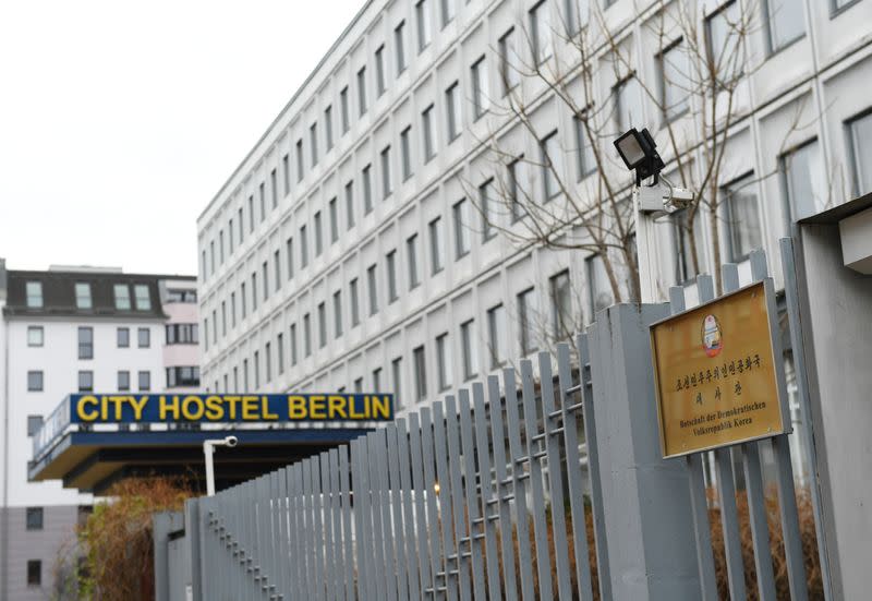 General view of the City Hostel Berlin on the grounds of the North Korean embassy in Berlin