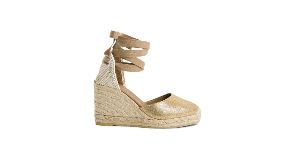 AND/OR Karina Leather Espadrille Wedge Heel Sandals