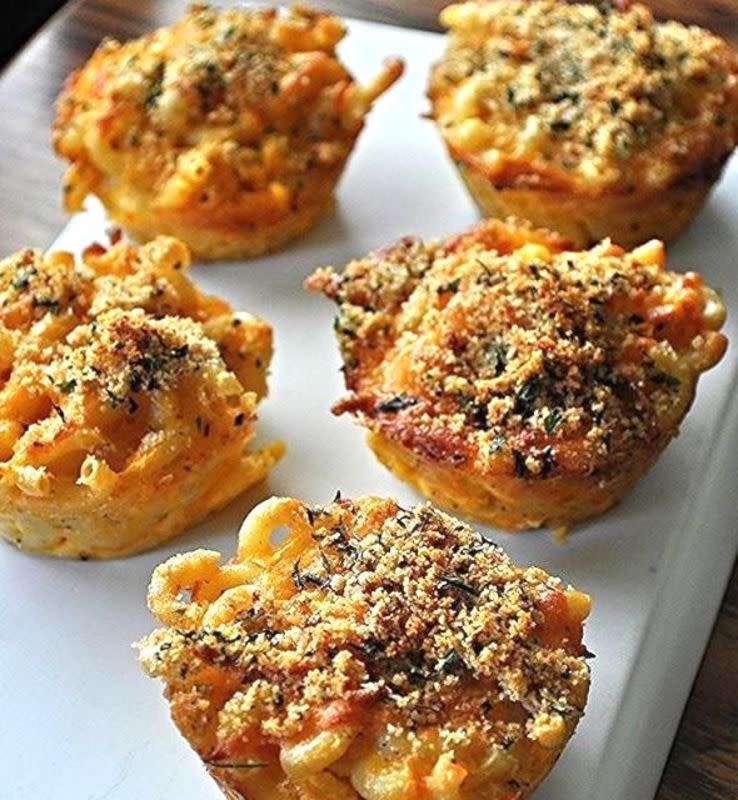<p>Everyday Mom's Meals</p><p>A hands-friendly mac and cheese perfect for a party.</p><p><strong>Get the recipe: <a href="http://everydaymomsmeals.blogspot.com/2015/08/hands-friendly-favorite.html" rel="nofollow noopener" target="_blank" data-ylk="slk:Mac and Cheese Cupcakes;elm:context_link;itc:0;sec:content-canvas" class="link rapid-noclick-resp">Mac and Cheese Cupcakes</a></strong></p>