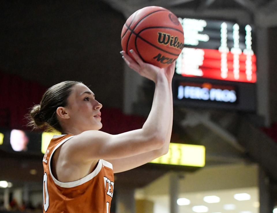 "Whether it's on the road or at home, we know what this team can do," Texas guard Shay Holle said. "Our coaches can coach us, but at the end of the day, we're the ones playing, and we need to be responsible for that."