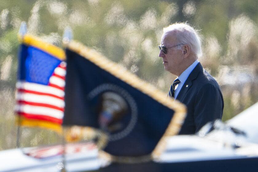 President Joe Biden walks to board Marine One at Gordons Pond in Rehoboth Beach, Del., Monday, Nov. 6, 2023. (AP Photo/Manuel Balce Ceneta)