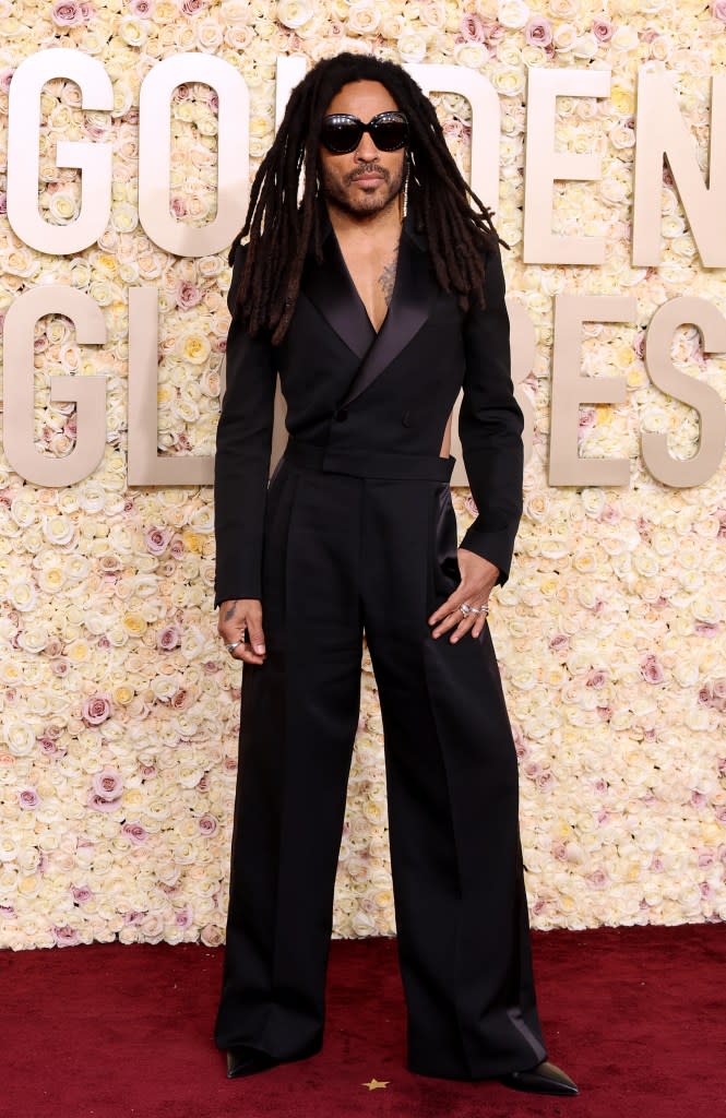 Lenny Kravitz attends the 81st Annual Golden Globe Awards at The Beverly Hilton on January 07, 2024 in Beverly Hills, California.