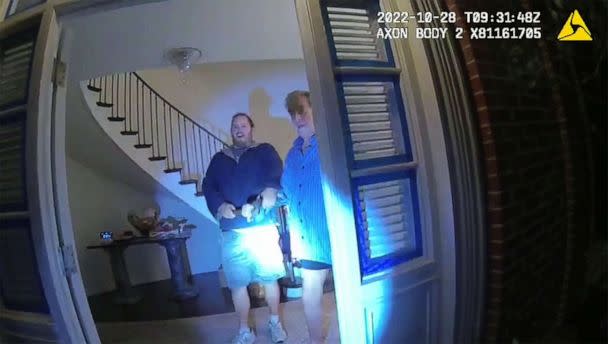 PHOTO: An image from police body cam video of the night Paul Pelosi, the husband of Democratic Rep. Nancy Pelosi, was violently assaulted at their home in San Francisco, Oct 28, 2022. (San Francisco Police Dept)