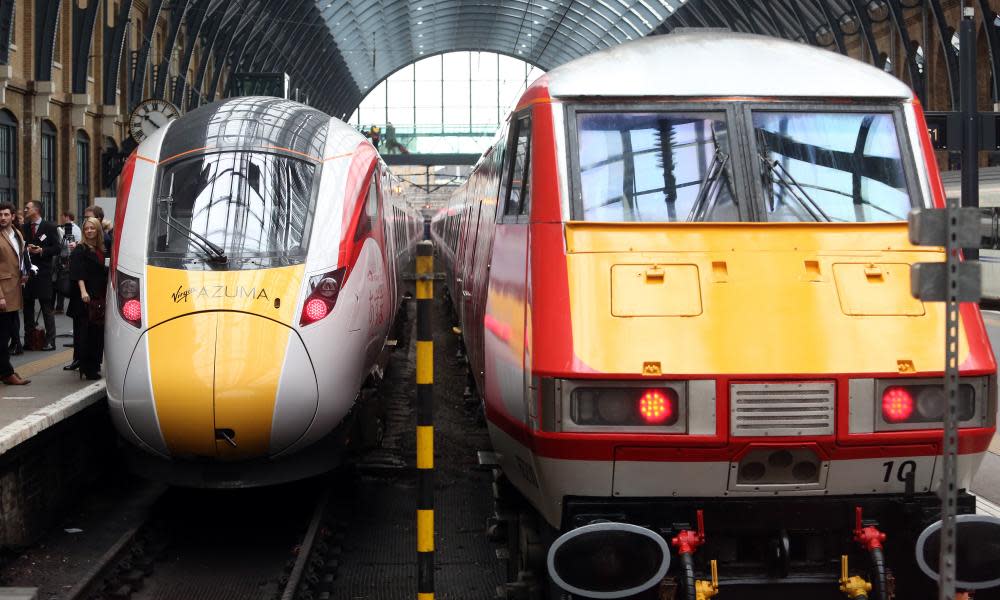 New and old Virgin Trains East Coast rolling stock at King’s Cross station in London