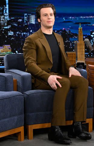 <p>Todd Owyoung/NBC via Getty</p> Jonathan Groff visits The Tonight Show, April 2024