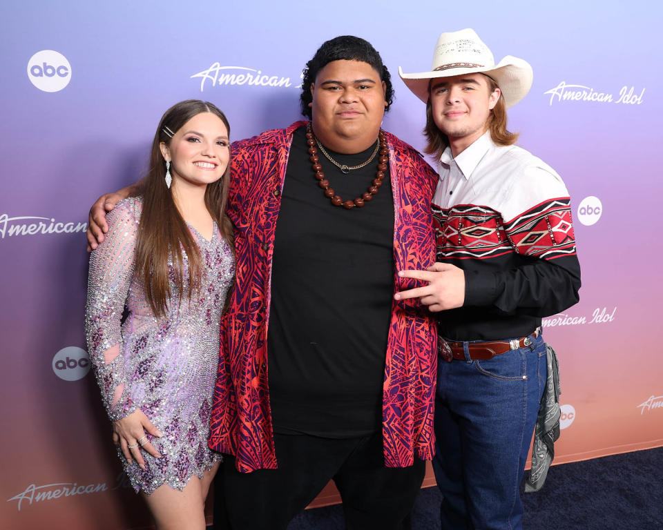 Megan Danielle, Iam Tongi and Colin Stough. (Stewart Cook / ABC via Getty Images)