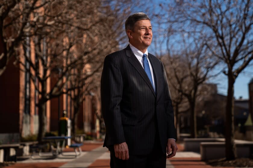 WASHINGTON, DC - DECEMBER 13: Port Envoy John D. Pocari, poses for a portrait outside the Department of Transportation offices on Monday, Dec. 13, 2021 in Washington, DC. (Kent Nishimura / Los Angeles Times)