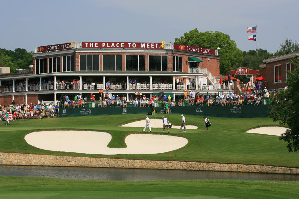 A 2011 photo of Colonial's clubhouse. There won't be fans there this week. (Hunter Martin/Getty Images)