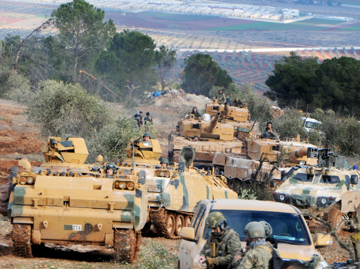 Turkish troops take control of Bursayah hill, which separates the Kurdish-held enclave of Afrin from the Turkey-controlled town of Azaz: AP