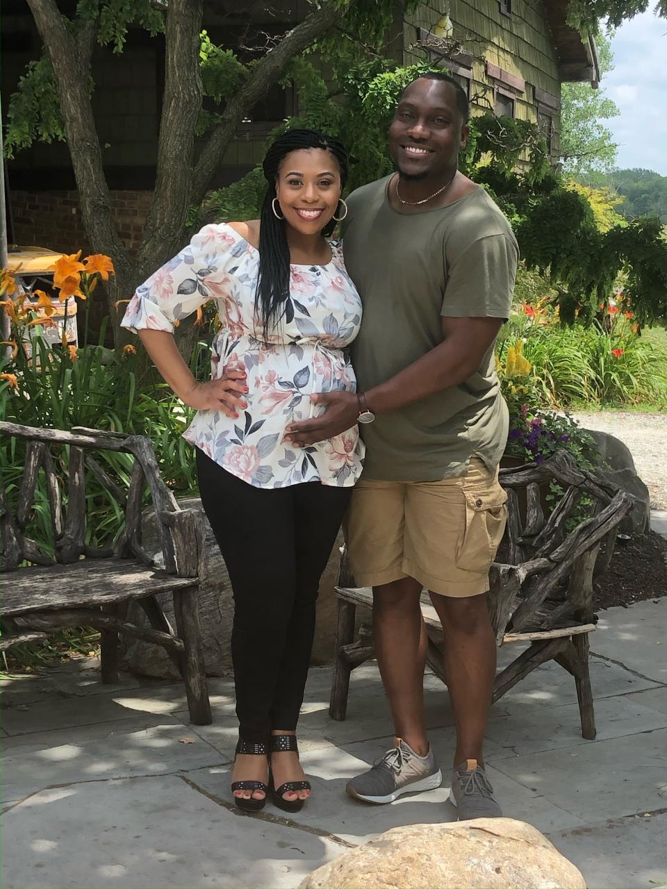 Chaniece and Anthony Wallace pose for a photo in mid-July 2020.